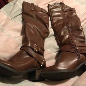 Brown Knee High Riding Boots